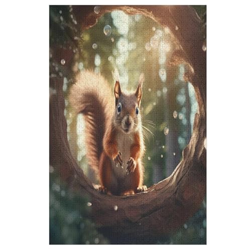 Eichhörnchen – Puzzle 1000 Teile, Holzpuzzle, Herausforderndes Geschicklichkeitsspiel Für Die Ganze Familie, Kinder Erwachsenenpuzzle Ab 12 Jahren （78×53cm） von AAPZY