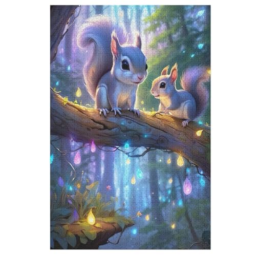 Eichhörnchen Puzzle 1000 Teile,Puzzles Für Erwachsene, Impossible Puzzle, Geschicklichkeitsspiel Für Die Ganze Familie, Puzzle Kinder,Holzpuzzle-Geschenk,Raumdekoration, （78×53cm） von AAPZY