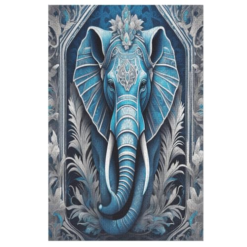Elefant Puzzles 1000 Teile Erwachsener Kniffel Spaß Für Die Ganze Familie - 1000 Puzzleteilige Motive, Holzpuzzle Kinder Erwachsene, Impossible Puzzle Schwer （78×53cm） von AAPZY