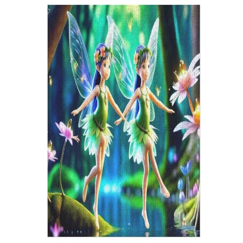Elfenmädchen Holzpuzzle 1000 Teile, Knobelspiele Für Erwachsene, Teenager, Puzzles Unmögliche - Kinder Puzzle Zimmer Deko （78×53cm） von AAPZY