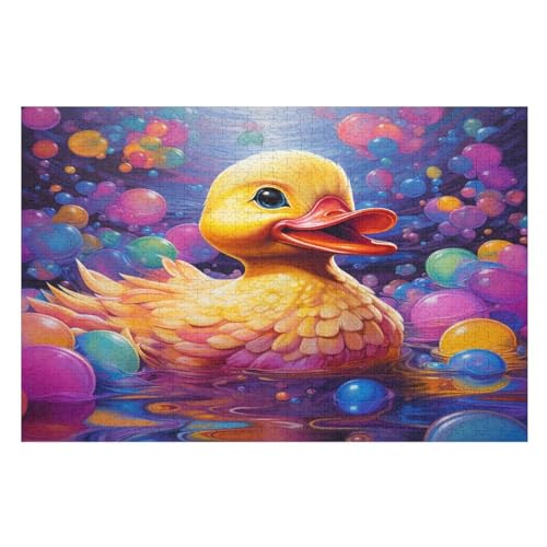 Ente Holzpuzzle 1000 Teile Klassische Puzzles Erwachsene Kinder Puzzle DIY Kit Holzspielzeug Einzigartiges Geschenk Moderne Wohnkultur （75×50cm） von AAPZY