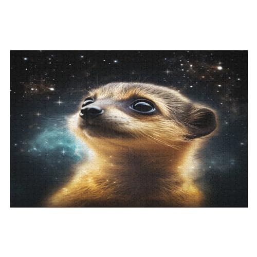 Erdmännchen-Puzzlespiel Aus Holz, 1000 Puzzleteile, Kreatives Puzzle Für Teenager Und Erwachsene, Kreatives Spielzeug, Puzzles, （75×50cm） von AAPZY