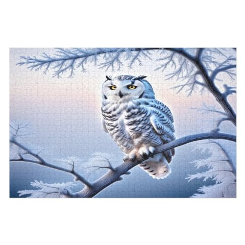 Eule 1000 Teile Premium-Puzzles Für Erwachsene Kinder- Holzpuzzles Spaß Und Lernspiele - Perfekte Puzzle-Geschenke （75×50cm） von AAPZY
