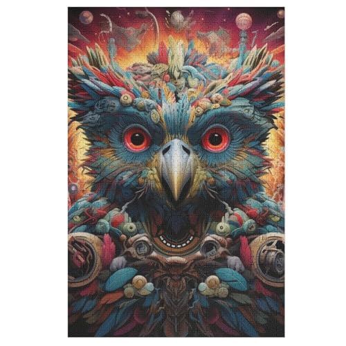 Eule 1000 Teile Premium-Puzzles Für Erwachsene Kinder- Holzpuzzles Spaß Und Lernspiele - Perfekte Puzzle-Geschenke （78×53cm） von AAPZY