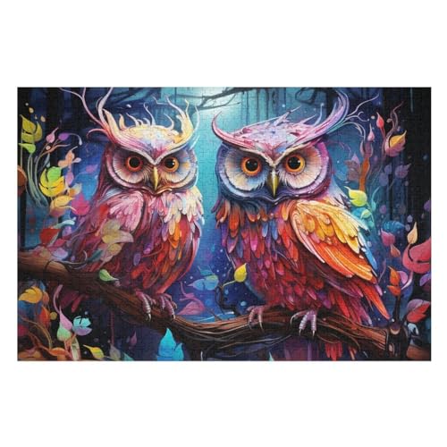 Eule 1000 Teile Puzzle, Holzpuzzle, Puzzles Für Erwachsene Kinder, 1000 Teile Puzzle Für Jugendliche & Erwachsene Lernspiel Herausforderungsspielzeug （75×50cm） von AAPZY