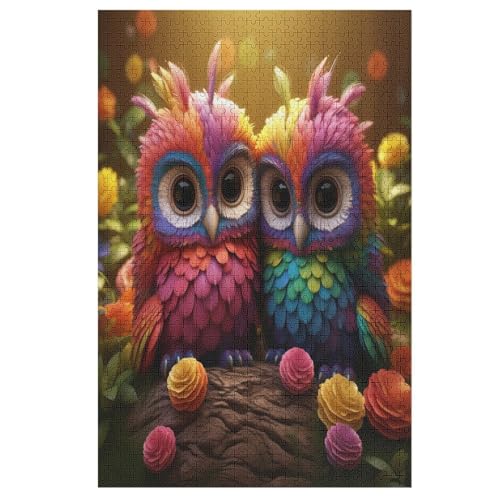 Eule Holzpuzzle 1000 Teile Klassische Puzzles Erwachsene Kinder Puzzle DIY Kit Holzspielzeug Einzigartiges Geschenk Moderne Wohnkultur （78×53cm） von AAPZY