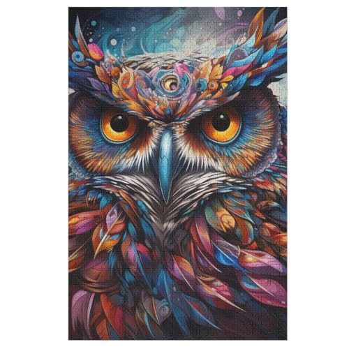 Eule – Puzzle 1000 Teile, Holzpuzzle, Herausforderndes Geschicklichkeitsspiel Für Die Ganze Familie, Kinder Erwachsenenpuzzle Ab 12 Jahren 78×53cm von AAPZY