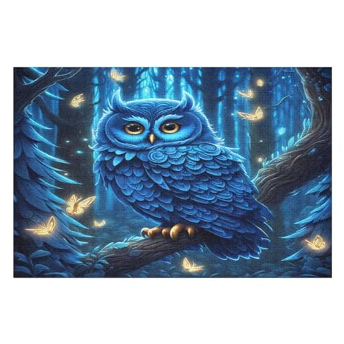 Eule Puzzle Für Erwachsene 1000 Teile Premium 100% Recyceltes Brett Zum Lernen, Lernspielzeug, Familienspiele Kinder Holzpuzzle （75×50cm） von AAPZY