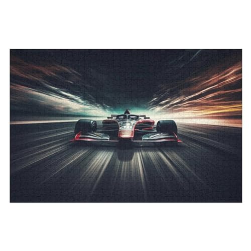 F1-Rennen 1000 Teile Puzzles Für Erwachsene Holzpuzzle Familienpuzzlespiel Stressabbau-Puzzle Für Erwachsene Kinder Ab 12 Jahren （75×50cm） von AAPZY