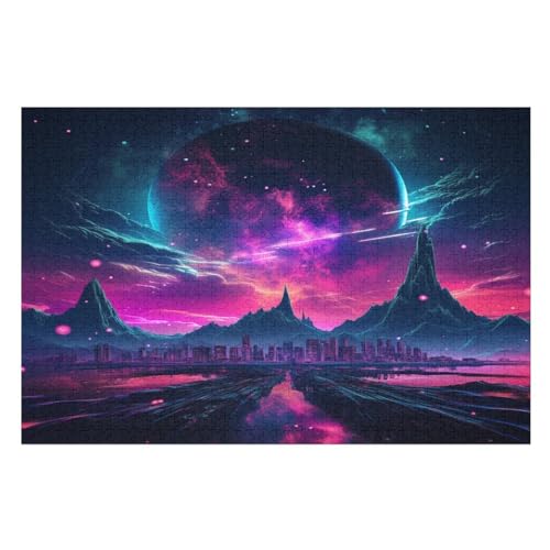 Fantasy-Landschaft 1000 Teile Premium-Puzzles Für Erwachsene Kinder- Holzpuzzles Spaß Und Lernspiele - Perfekte Puzzle-Geschenke （75×50cm） von AAPZY