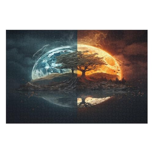 Fantasy-Landschaft Holzpuzzle 1000 Teile,Puzzles Für Erwachsene, Impossible Puzzle, Geschicklichkeitsspiel Für Die Ganze Familie,Home Dekoration Puzzle, Puzzle Kinder Legespiel （75×50cm） von AAPZY