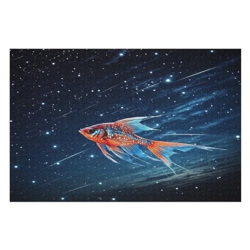 Fisch Holzpuzzle 1000 Teile Klassische Puzzles Erwachsene Kinder Puzzle DIY Kit Holzspielzeug Einzigartiges Geschenk Moderne Wohnkultur （75×50cm） von AAPZY
