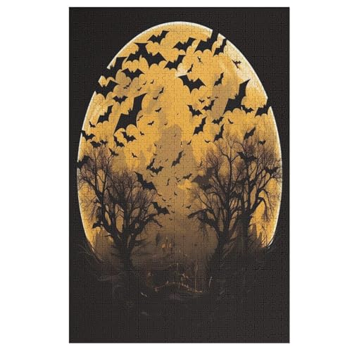 Fledermaus Puzzles 1000 Teile Erwachsener Kniffel Spaß Für Die Ganze Familie - 1000 Puzzleteilige Motive, Holzpuzzle Kinder Erwachsene, Impossible Puzzle Schwer （78×53cm） von AAPZY