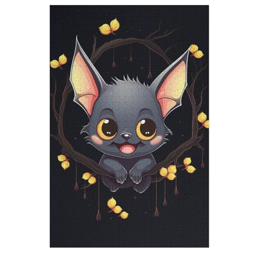 Fledermaus Puzzles 1000 Teile Erwachsener Kniffel Spaß Für Die Ganze Familie - 1000 Puzzleteilige Motive, Holzpuzzle Kinder Erwachsene, Impossible Puzzle Schwer （78×53cm） von AAPZY