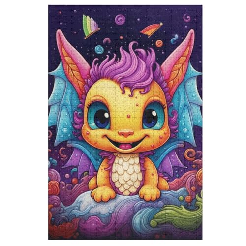 Flugsaurier Puzzle 1000 Teile, Holzpuzzle Für Erwachsene, Impossible Puzzle, Geschicklichkeitsspiel Für Die Ganze Familie, Puzzle Farbenfrohes Legespiel Kinder Puzzles （78×53cm） von AAPZY