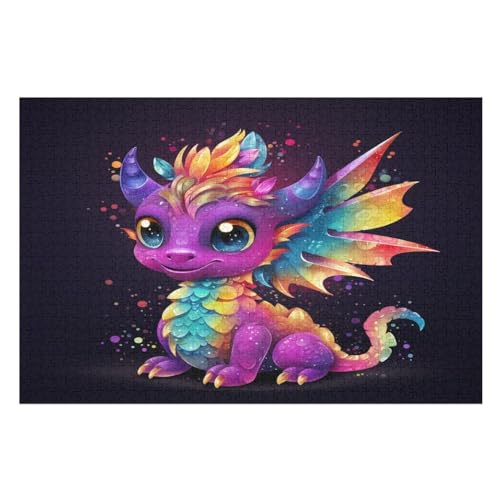 Flugsauriermuster Holzpuzzle 1000 Teile Klassische Puzzles Erwachsene Kinder Puzzle DIY Kit Holzspielzeug Einzigartiges Geschenk Moderne Wohnkultur （75×50cm） von AAPZY