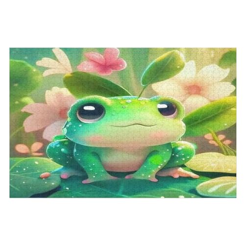Frosch Holzpuzzle 1000 Teile Klassische Puzzles Erwachsene Kinder Puzzle DIY Kit Holzspielzeug Einzigartiges Geschenk Moderne Wohnkultur （75×50cm） von AAPZY