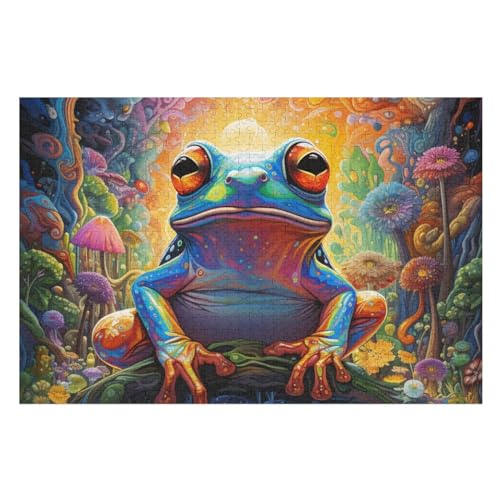 Frosch Holzpuzzle Erwachsene - 1000 Teiliges Jigsaw Knobelspiel - Puzzle Für Erwachsene & Kinder - Outdoor & Reisespielzeug - Geduldspiel （75×50cm） von AAPZY