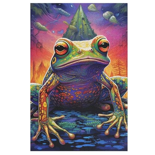 Frosch Puzzle 1000 Teile,Puzzles Für Erwachsene, Impossible Puzzle, Geschicklichkeitsspiel Für Die Ganze Familie, Puzzle Kinder,Holzpuzzle-Geschenk,Raumdekoration, （78×53cm） von AAPZY