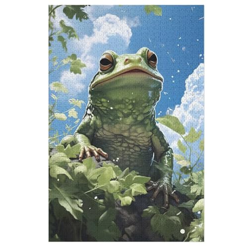 Frosch Puzzles 1000 Teile Erwachsener Kniffel Spaß Für Die Ganze Familie - 1000 Puzzleteilige Motive, Holzpuzzle Kinder Erwachsene, Impossible Puzzle Schwer （78×53cm） von AAPZY