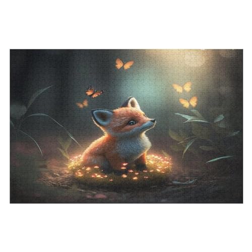 Fuchs Holzpuzzle 1000 Teile Klassische Puzzles Erwachsene Kinder Puzzle DIY Kit Holzspielzeug Einzigartiges Geschenk Moderne Wohnkultur （75×50cm） von AAPZY