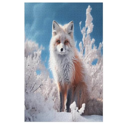 Fuchs Puzzle Für Erwachsene 1000 Teile Premium 100% Recyceltes Brett Zum Lernen, Lernspielzeug, Familienspiele Kinder Holzpuzzle （78×53cm） von AAPZY