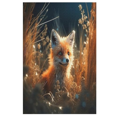 Fuchs Puzzle Für Erwachsene 1000 Teile Premium 100% Recyceltes Brett Zum Lernen, Lernspielzeug, Familienspiele Kinder Holzpuzzle （78×53cm） von AAPZY