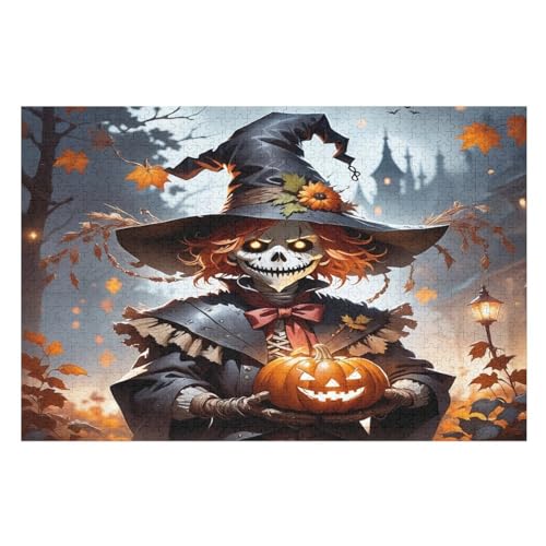 Für Erwachsene 1000-Teiliges Halloween-Clown -Puzzle, Holzbrett-Puzzle, Puzzle Für Kinder, Geschenke, （75×50cm） von AAPZY
