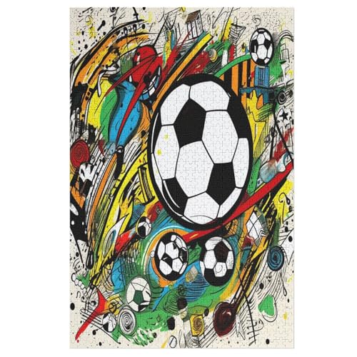 Fußball Puzzles 1000 Teile Erwachsener Kniffel Spaß Für Die Ganze Familie - 1000 Puzzleteilige Motive, Holzpuzzle Kinder Erwachsene, Impossible Puzzle Schwer （78×53cm） von AAPZY