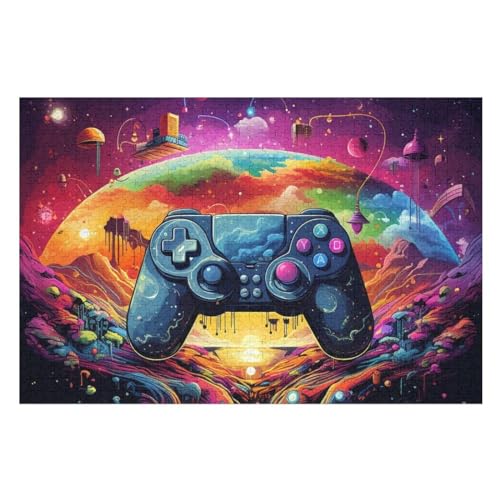 Gamecontroller Holzpuzzle 1000 Teile Klassische Puzzles Erwachsene Kinder Puzzle DIY Kit Holzspielzeug Einzigartiges Geschenk Moderne Wohnkultur （75×50cm） von AAPZY