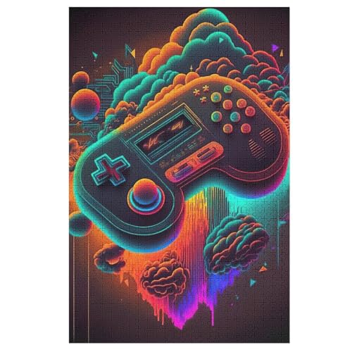 Gamepad -Puzzle, 1000 Teile,Holzpuzzle Für Erwachsene Kinder, Lustiges Spielzeug, Denkspiel, Spielzeug, Bildungsspiel, Herausforderung, Pädagogisch, （78×53cm） von AAPZY