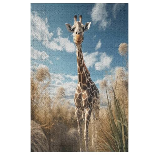 Giraffe 1000 Teile Puzzles Für Erwachsene Holzpuzzle Familienpuzzlespiel Stressabbau-Puzzle Für Erwachsene Kinder Ab 12 Jahren （78×53cm） von AAPZY