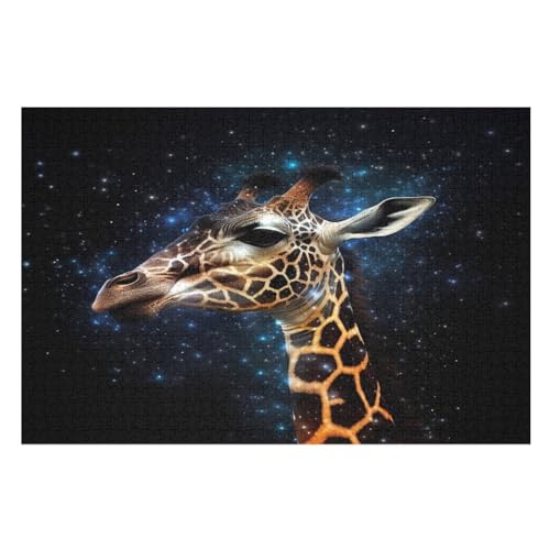 Giraffe Holzpuzzle Erwachsene - 1000 Teiliges Jigsaw Knobelspiel - Puzzle Für Erwachsene & Kinder - Outdoor & Reisespielzeug - Geduldspiel （75×50cm） von AAPZY
