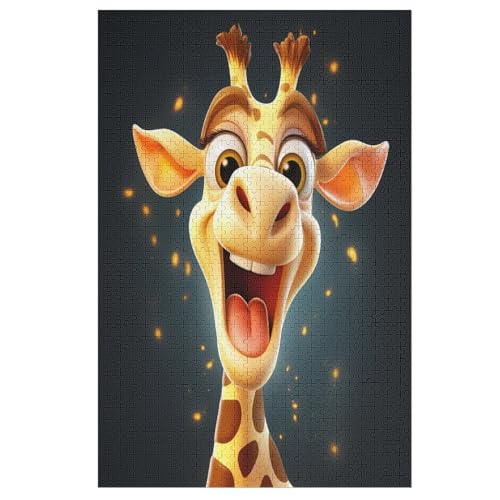 Giraffe Puzzle Für Erwachsene 1000 Teile Premium 100% Recyceltes Brett Zum Lernen, Lernspielzeug, Familienspiele Kinder Holzpuzzle （78×53cm） von AAPZY