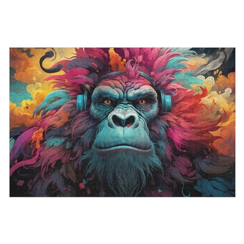 Gorilla – Puzzle 1000 Teile, Holzpuzzle, Herausforderndes Geschicklichkeitsspiel Für Die Ganze Familie, Kinder Erwachsenenpuzzle Ab 12 Jahren （75×50cm） von AAPZY