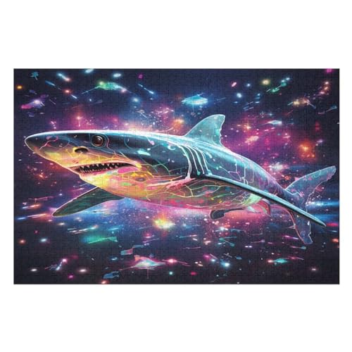 Hai Holzpuzzle Erwachsene - 1000 Teiliges Jigsaw Knobelspiel - Puzzle Für Erwachsene & Kinder - Outdoor & Reisespielzeug - Geduldspiel （75×50cm） von AAPZY