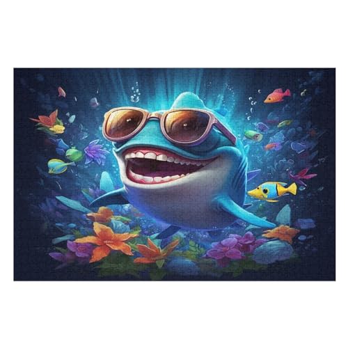 Hai – Puzzle 1000 Teile, Holzpuzzle, Herausforderndes Geschicklichkeitsspiel Für Die Ganze Familie, Kinder Erwachsenenpuzzle Ab 12 Jahren （75×50cm） von AAPZY