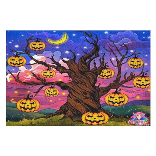 Halloween-Kürbis 1000 Teile Premium-Puzzles Für Erwachsene Kinder- Holzpuzzles Spaß Und Lernspiele - Perfekte Puzzle-Geschenke （75×50cm） von AAPZY