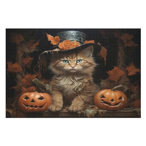 Halloween-Kürbis 1000 Teile Premium-Puzzles Für Erwachsene Kinder- Holzpuzzles Spaß Und Lernspiele - Perfekte Puzzle-Geschenke （75×50cm） von AAPZY