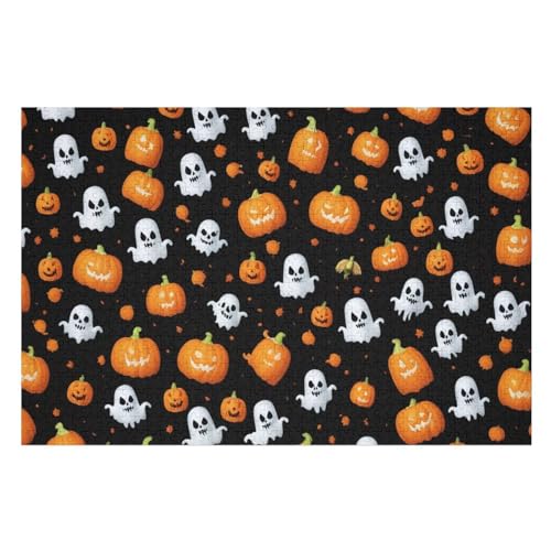 Halloween-Kürbis Holzpuzzle Erwachsene - 1000 Teiliges Jigsaw Knobelspiel - Puzzle Für Erwachsene & Kinder - Outdoor & Reisespielzeug - Geduldspiel （75×50cm） von AAPZY