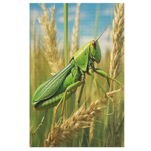 Heuschrecke Holzpuzzle 1000 Teile, Knobelspiele Für Erwachsene, Teenager, Puzzles Unmögliche - Kinder Puzzle Zimmer Deko （78×53cm） von AAPZY
