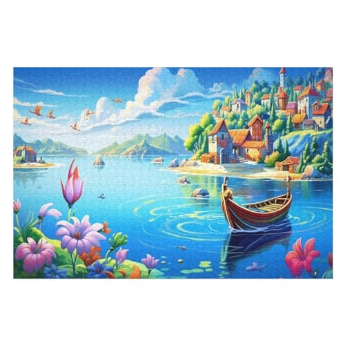 Holiday Bay Puzzles 1000 Teile Erwachsener Kniffel Spaß Für Die Ganze Familie - 1000 Puzzleteilige Motive, Holzpuzzle Kinder Erwachsene, Impossible Puzzle Schwer （75×50cm） von AAPZY