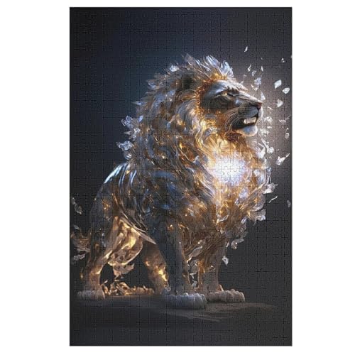 Holzpuzzle 1000 Teile, Löwe Puzzles Erwachsene Und Kinder, Am Besten Für Die Familienspielsammlung - Puzzle 78×53cm von AAPZY