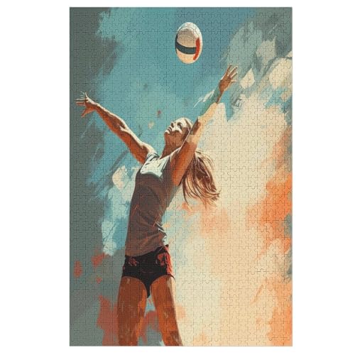 Holzpuzzle 1000 Teile, Volleyball Puzzles Erwachsene Und Kinder, Am Besten Für Die Familienspielsammlung - Puzzle （78×53cm） von AAPZY