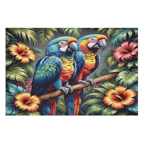 Holzpuzzle Animal Papagei Puzzle 1000 Teile Erwachsene Klassische Pädagogisches Spielzeug Kinder Lernspiel Herausforderndes Puzzles Raumdekoration Detailreiches Geschenk （75×50cm） von AAPZY
