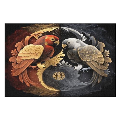 Holzpuzzle Papagei Puzzle 1000 Teile Erwachsene Klassische Pädagogisches Spielzeug Kinder Lernspiel Herausforderndes Puzzles Raumdekoration Detailreiches Geschenk （75×50cm） von AAPZY