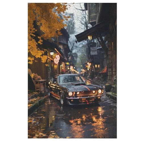 Holzpuzzle Sportwagen Puzzle 1000 Teile Erwachsene Klassische Pädagogisches Spielzeug Kinder Lernspiel Herausforderndes Puzzles Raumdekoration Detailreiches Geschenk 78×53cm von AAPZY
