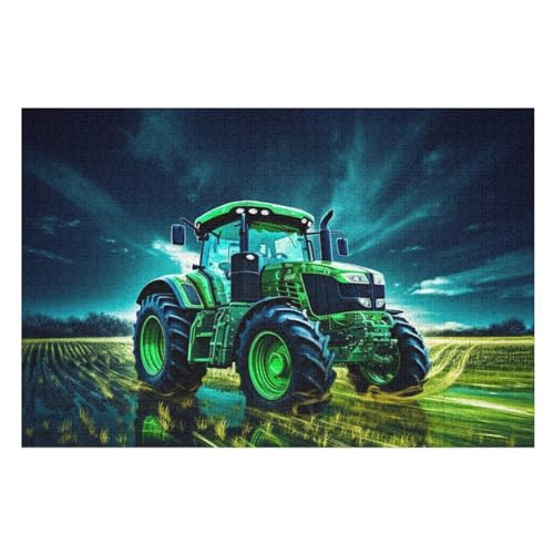 Holzpuzzle Traktor Puzzle 1000 Teile Erwachsene Klassische Pädagogisches Spielzeug Kinder Lernspiel Herausforderndes Puzzles Raumdekoration Detailreiches Geschenk （75×50cm） von AAPZY