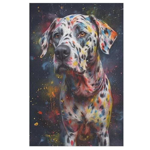 Holzpuzzles 1000 Teile Dalmatian Hund -Puzzle Für Jungen Und Mädchen, Schwierigkeitsgrad, Lernspiele, Familienspielzeug （78×53cm） von AAPZY