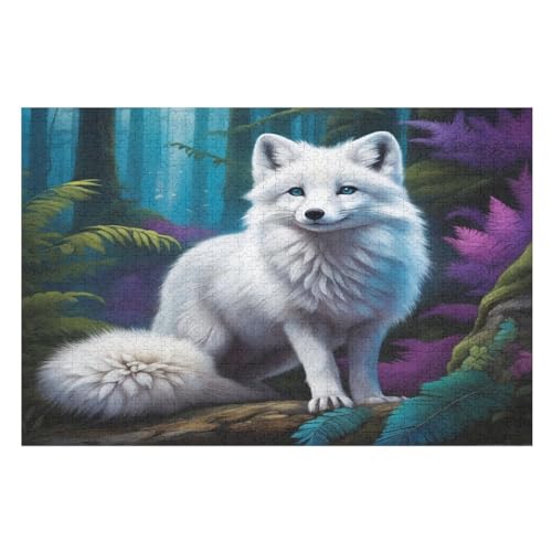 Holzpuzzles 1000 Teile Fuchs -Puzzle Für Jungen Und Mädchen, Schwierigkeitsgrad, Lernspiele, Familienspielzeug （75×50cm） von AAPZY